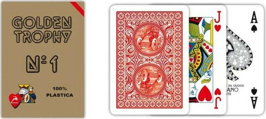 Τράπουλα Modiano Poker Golden Trophy Πλαστική Κόκκινο