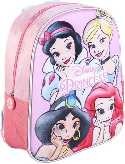 Σχολική Τσάντα Νηπιαγωγείου 3D Πριγκίπισσες της Disney Ροζ