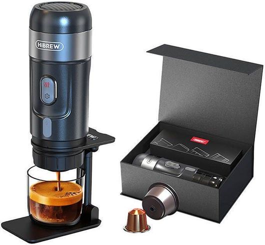 Φορητή Μηχανή Καφέ Hibrew H4A 3 σε 1 για Αλεσμένο καφέ & Κάψουλες 60ml 80W Μαύρο
