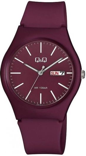 Γυναικείο Ρολόι Q&Q A212J011Y με Λουράκι από Καουτσούκ Μπορντό