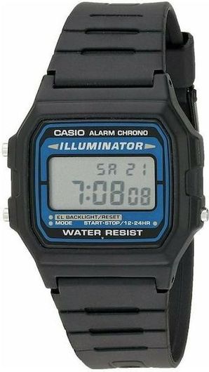 Ανδρικό Ρολόι Casio F-105W-1A με Λουράκι από Καουτσούκ Μαύρο