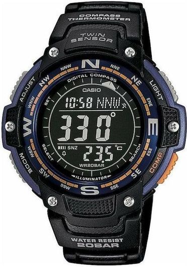 Ανδρικό Ρολόι Casio SGW-100-2BER Outgear με Λουράκι από Καουτσούκ Μαύρο