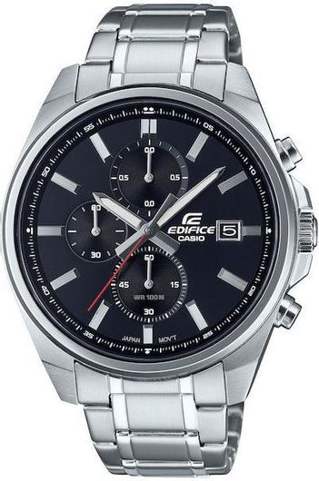 Ανδρικό Ρολόι Casio EFV-610D-1AVUEF Edifice με Μεταλλικό Μπρασελέ Ασημί