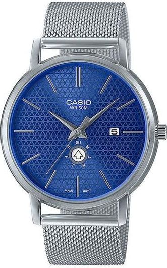Ανδρικό Ρολόι Casio MTP-B125M-2AVEF με Μεταλλικό Μπρασελέ Ασημί