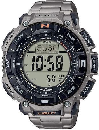 Ανδρικό Ρολόι Casio PRG-340T-7ER Pro Trek με Μεταλλικό Μπρασελέ Γκρι