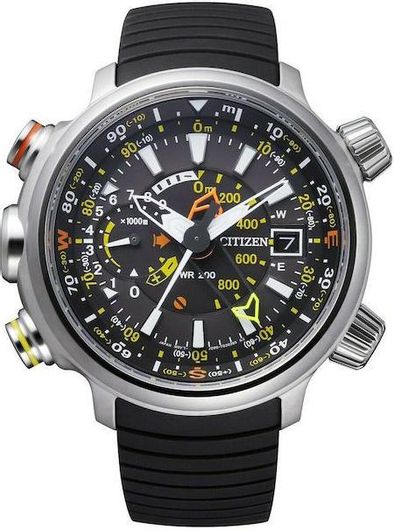Ανδρικό ρολόι Citizen BN4021-02E Promaster Altichron Eco - Drive με Καουτσούκ Λουράκι Μαύρο 