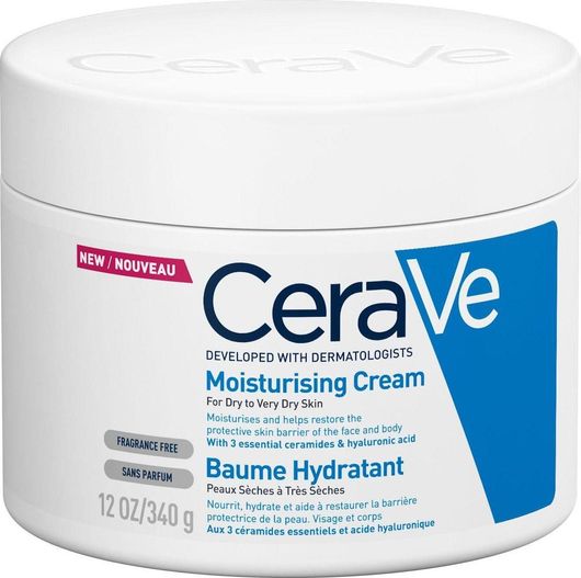 Κρέμα Σώματος CeraVe Moisturising Ενυδατική με Υαλουρονικό Οξύ για Ξηρές Επιδερμίδες 340ml