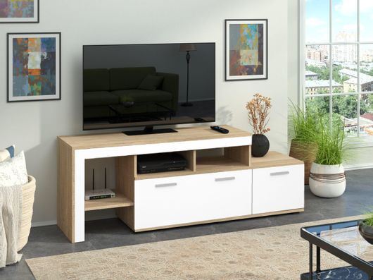 Έπιπλο Τηλεόρασης PRADO Ξύλινο 159x40x57cm Ρουστίκ / Λευκό