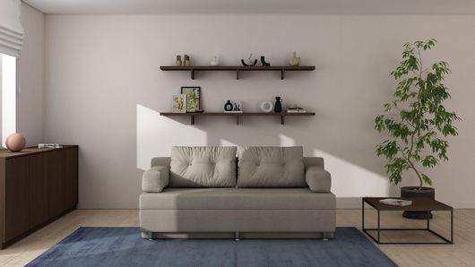 Καναπές Κρεβάτι PARMA Διθέσιος 190x82cm Εκρού