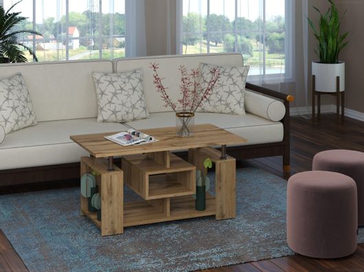 Τραπεζάκι Σαλονιού MAESTRO Ξύλινο Ορθογώνιο 90x50x46cm Ρουστίκ