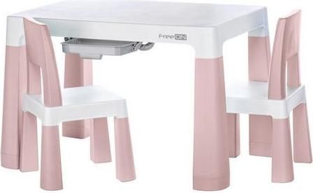 Σετ Παιδικό Τραπέζι με Καρέκλες από Πλαστικό Λευκό / Ροζ