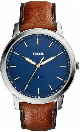Ανδρικό Ρολόι Fossil FS5304 με Δερμάτινο Λουράκι Καφέ