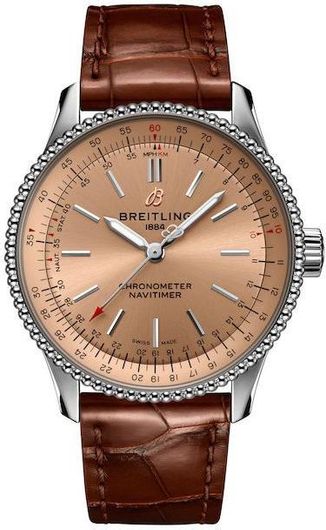 Ανδρικό Ρολόι Breitling A17395201K1P1 Navitimer με Δερμάτινο Λουράκι Καφέ