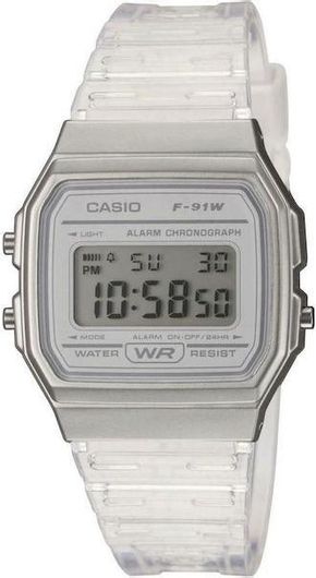 Γυναικείο Ρολόι Casio F-91WS-7EF με Λουράκι από Καουτσούκ Λευκό