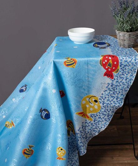 Τραπεζομάντηλο Silk Fashion 215 απο Πολυεστέρα 90x90cm Γαλάζιο