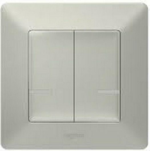 Διακόπτης Τοίχου Legrand Valena Life Netatmo 752387 Χωνευτός για Έλεγχο Φωτισμού με Πλαίσιο & Δύο Πλήκτρα Ασημί