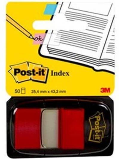 Σελιδοδείκτες 3M Post It Πλαστικοποιημένοι 50 Φύλλων 25.4x43.2mm Κόκκινο