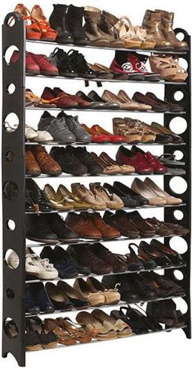 Παπουτσοθήκη 92x19x152cm Μαύρο