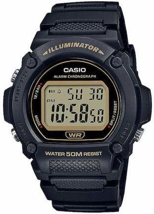 Ανδρικό Ρολόι Casio W-219H-1A2VEF με Λουράκι από Καουτσούκ Μπλε