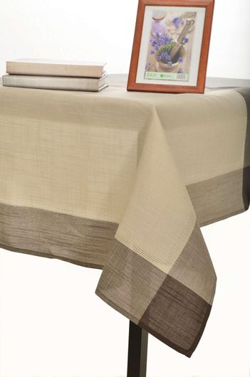 Τραπεζομάντηλο Silk Fashion nx031 Ροτόντα απο Βαμβάκι & Πολυεστέρα 180cm Γκρι / Καφέ