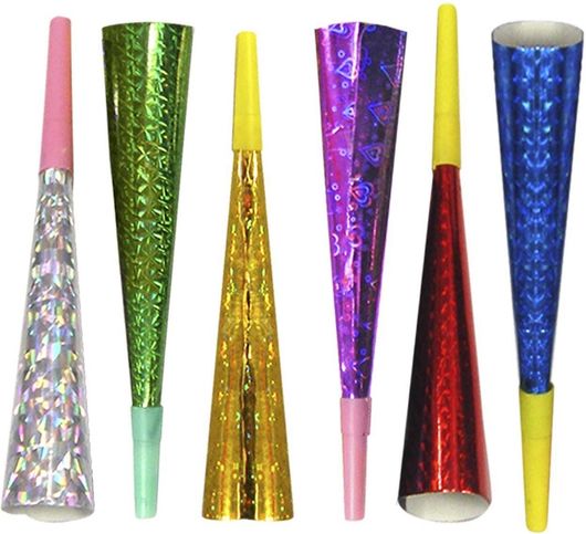 Αποκριάτικο Αξεσουάρ CARNAVAlista Κόρνες Μεταλιζέ Σετ 6τμχ 20cm