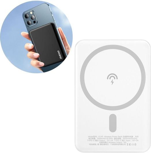 Dudao K14S MagSafe Power Bank 5000mAh 10W με Θύρα USB-C Λευκό