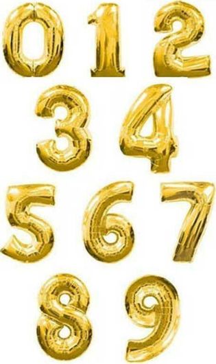 Μπαλόνια Αριθμοί 1m σε Χρυσό Χρώμα