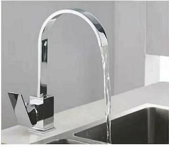 Μπαταρία Κουζίνας Poly-135 Πάγκου Ασημί