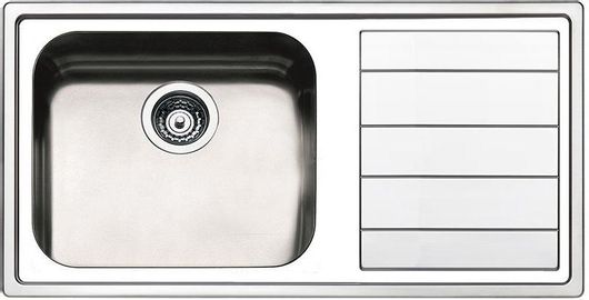 Νεροχύτης Κουζίνας Apell Linear 8515R Ένθετος Inox Σατινέ Μ100xΠ50cm Ασημί