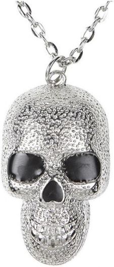 Αποκριάτικο Αξεσουάρ Clown Republic Κολιέ Νεκροκεφαλή Ασημί