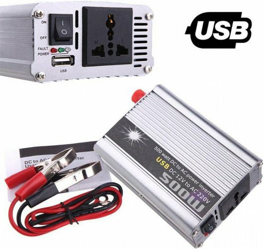 Inverter Αυτοκινήτου 36058 Τροποποιημένου Ημιτόνου 500W για Μετατροπή 12V DC σε 220V AC με 1xUSB