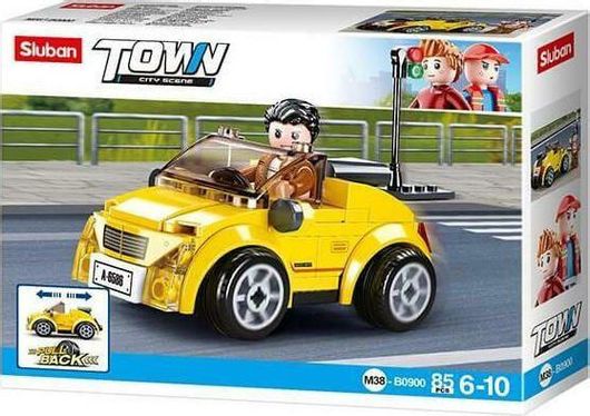 Τουβλάκια Sluban Pull Back Yellow Cabrio 85τμχ για 6+ Ετών