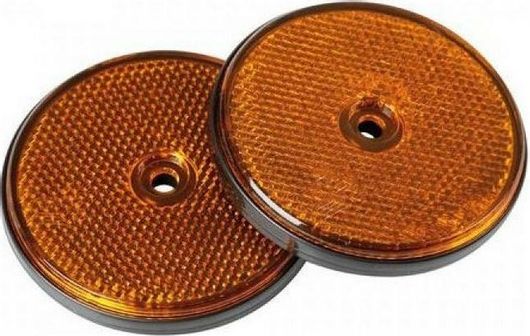 Αντανακλαστικά Lampa Euro-Norm Στρογγυλά με Βίδα 65mm 2τμχ Πορτοκαλί