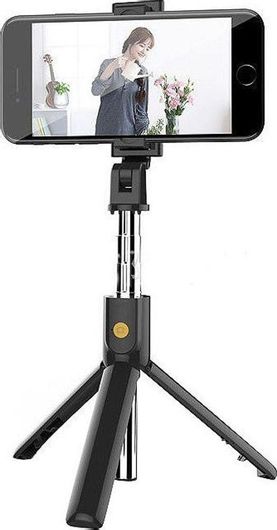 Τρίποδο Κινητού K07 Selfie Stick με Bluetooth Μαύρο