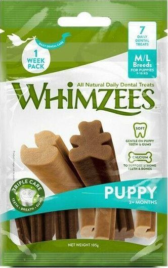 Οδοντικό Stick Σκύλου Whimzees Dental Treats Puppy Medium-Large 7τμχ