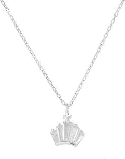 Κολιέ Jools GD500-10-12-N.1 Ασήμι 925 με Κορώνα & Ζιργκόν 