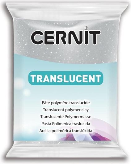 Πηλός Cernit 56gr Translucent No.080 Ασημί Glitter