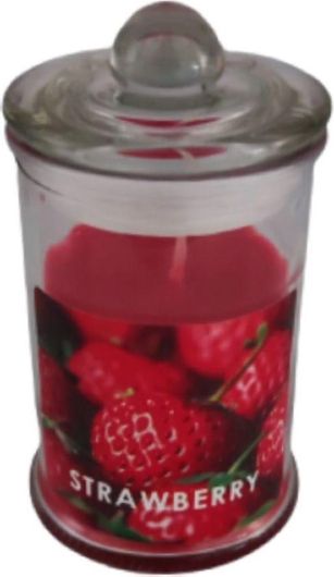 Κερί Γυάλινο με Καπάκι Strawberry 6.10x11.20cm