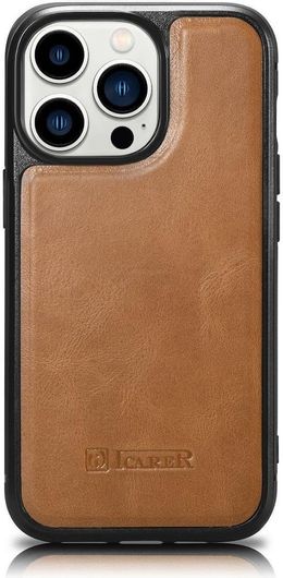 Θήκη Κινητού iCarer Back Cover για Apple iPhone 14 Pro Max Δερματίνη Καφέ