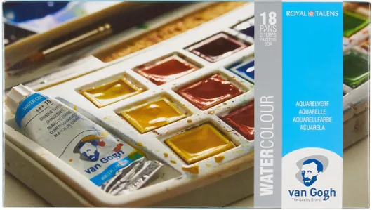 Νερομπογιές Royal Talens Van Gogh Water Colour Ακουαρέλας με Πινέλο 18τμχ