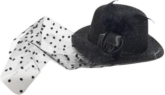 Αποκριάτικο Αξεσουάρ CARNAVALista Κλιπ Καπέλο με Λουλούδι Μαύρο