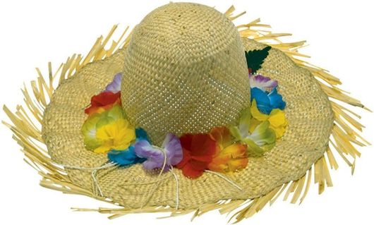 Αποκριάτικο Αξεσουάρ Clown Republic 74096 Καπέλο Ψάθινο με Λουλούδια