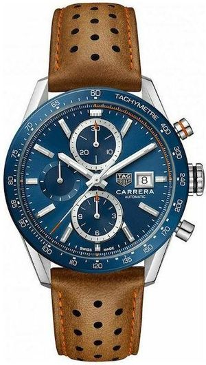 Ανδρικό Ρολόι TAG Heuer CBM2112.FC6455 Carrera Calibre 16 με Δερμάτινο Λουράκι Καφέ