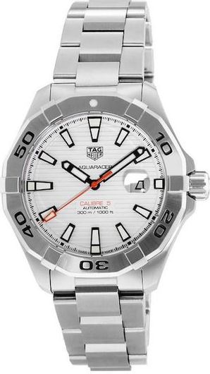 Ανδρικό Ρολόι TAG Heuer WAY2013.BA0927 Aquaracer με Μεταλλικό Μπρασελέ Ασημί