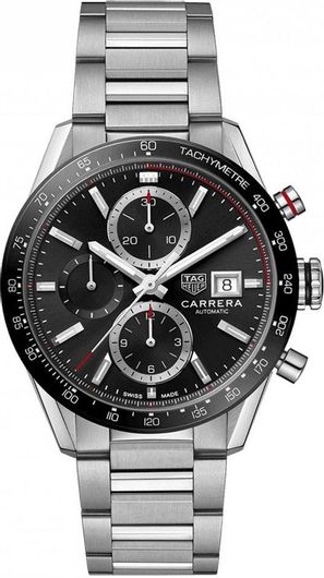 Ανδρικό Ρολόι TAG Heuer CBM2110.BA0651 Carrera Calibre 16 με Μεταλλικό Μπρασελέ Ασημί