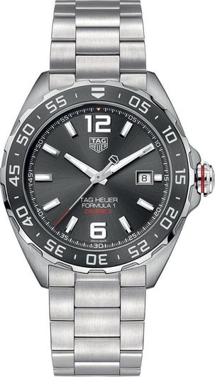 Ανδρικό Ρολόι TAG Heuer WAZ2011.BA0842 Formula 1 με Μεταλλικό Μπρασελέ Ασημί