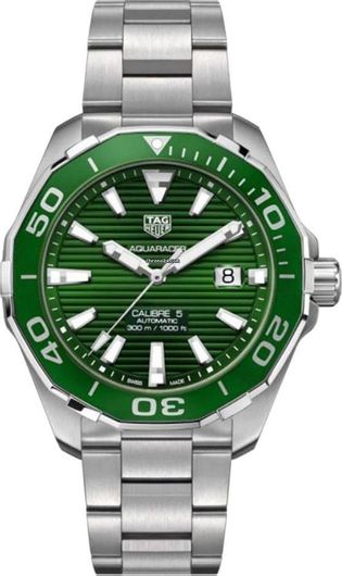 Ανδρικό Ρολόι TAG Heuer WAY201S.BA0927 Aquaracer με Μεταλλικό Μπρασελέ Ασημί