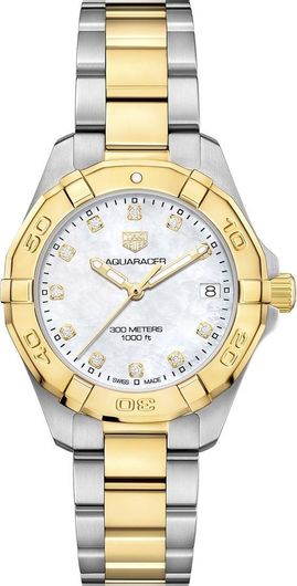 Ανδρικό Ρολόι TAG Heuer WBD1322.BB0320 Aquaracer με Μεταλλικό Μπρασελέ Ασημί