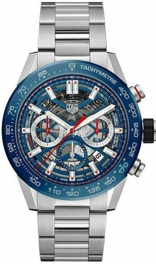 Ανδρικό Ρολόι TAG Heuer CBG2A11.BA0654 Carrera με Μεταλλικό Μπρασελέ Ασημί