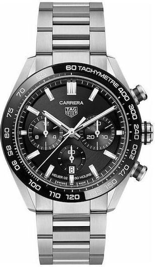 Ανδρικό Ρολόι TAG Heuer CBN2A1B.BA0643 Carrera με Μεταλλικό Μπρασελέ Ασημί